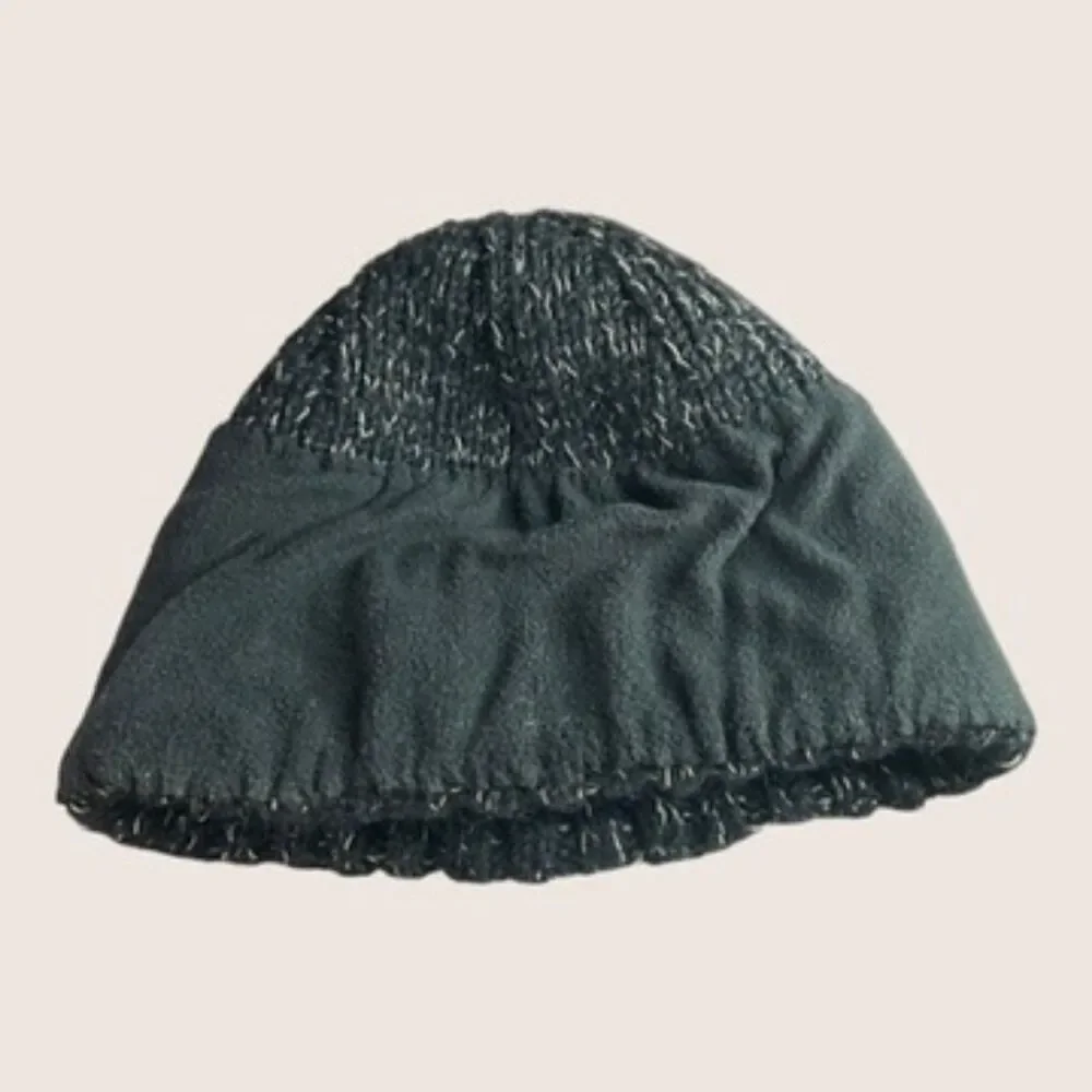 🖤 TARA 100% HANDSPUN WOOL HANDMADE KNIT LINED BEANIE CAP HAT TOQUE BLACK CREAM